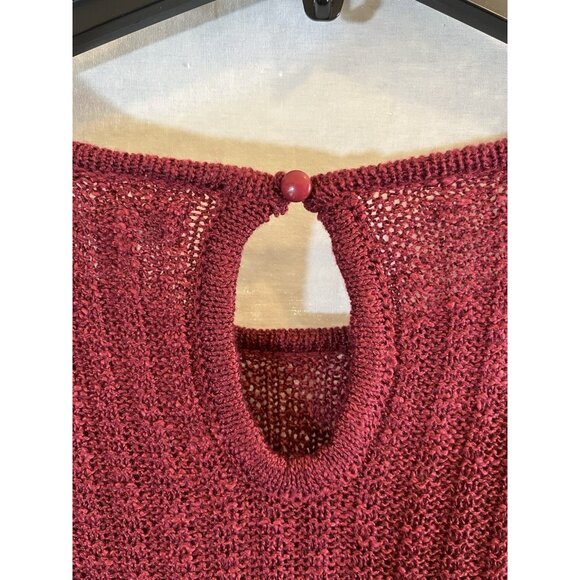 Lauren Conrad Women's Small Maroon Knit Long Sleeve Sweater - Picture 9 of 12